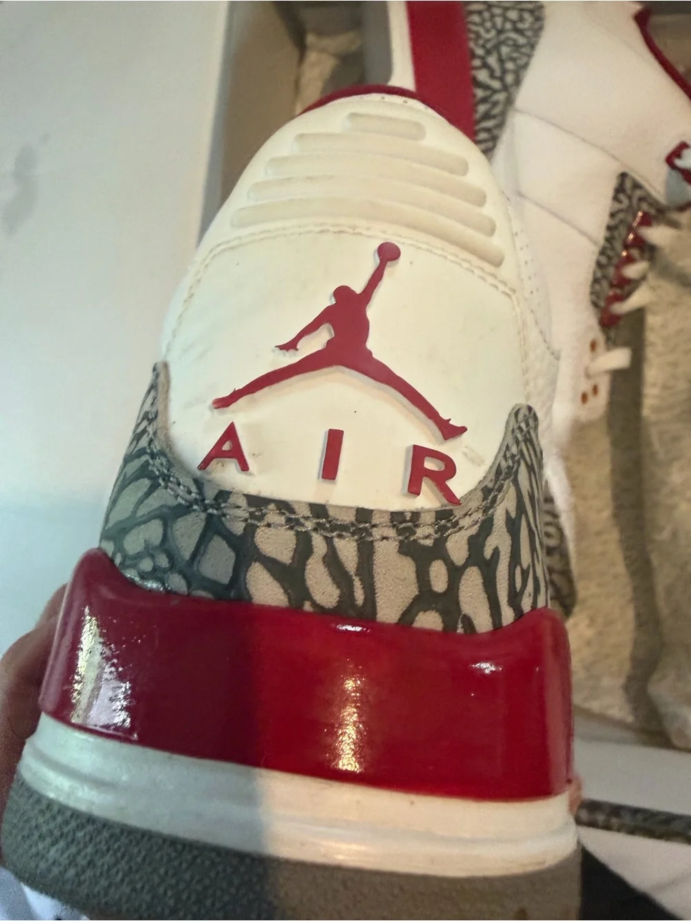 Jordan Men's White and Red Athletic Sneakers Cardinal Red